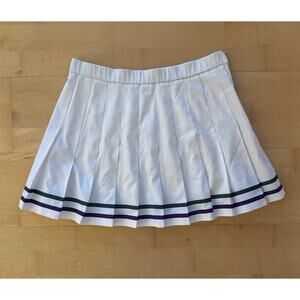 VTG Wimbledon White Pleated Mini Tennis Skirt Size 12 Women's